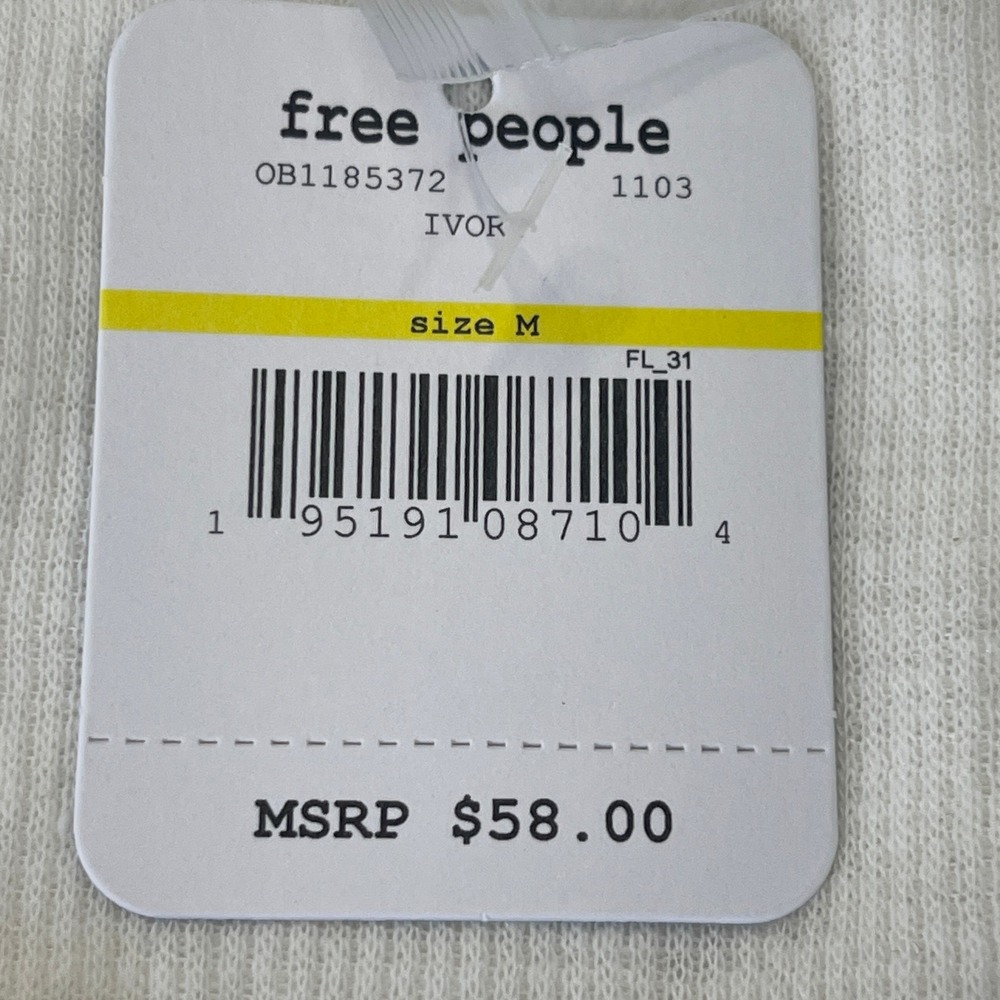 NWT Free People Intimately Henley Bodysuit Ivory Medium - Picture 3 of 8